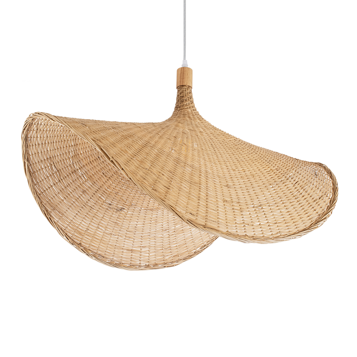 GLOBOSTAR® CUBA 01767 Boho Κρεμαστό Φωτιστικό Οροφής με Ντουί 1 x E27 AC 220-240V IP20 - Μπεζ - Μ80 x Π80 x Υ49cm - Image 2
