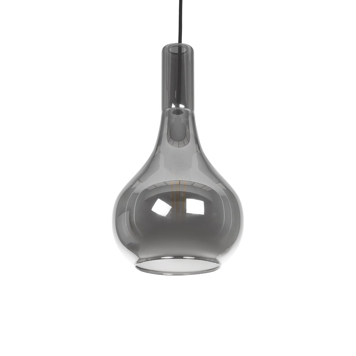 GLOBOSTAR® ΤΟΝΕ 206-0034 Μοντέρνο Κρεμαστό Φωτιστικό Οροφής με Ντουί 1 x E27 AC 220-240V IP20 - Μαύρο Φιμέ - Μ20 x Π20 x Υ36cm - Image 2