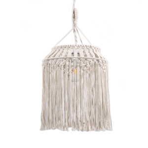 GLOBOSTAR® ALGERIA 36202 Boho Κρεμαστό Φωτιστικό Οροφής με Ντουί 1 x E27 AC 220-240V IP20 - Μπεζ - Μ40 x Π40 x Υ50cm