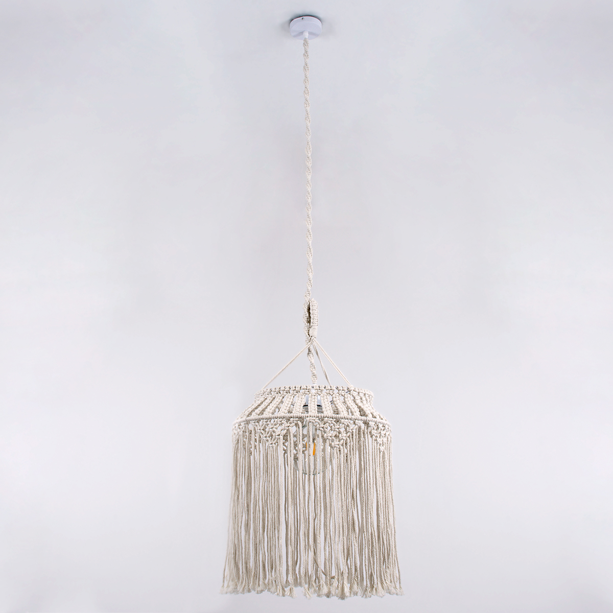 GLOBOSTAR® ALGERIA 36202 Boho Κρεμαστό Φωτιστικό Οροφής με Ντουί 1 x E27 AC 220-240V IP20 - Μπεζ - Μ40 x Π40 x Υ50cm - Image 4