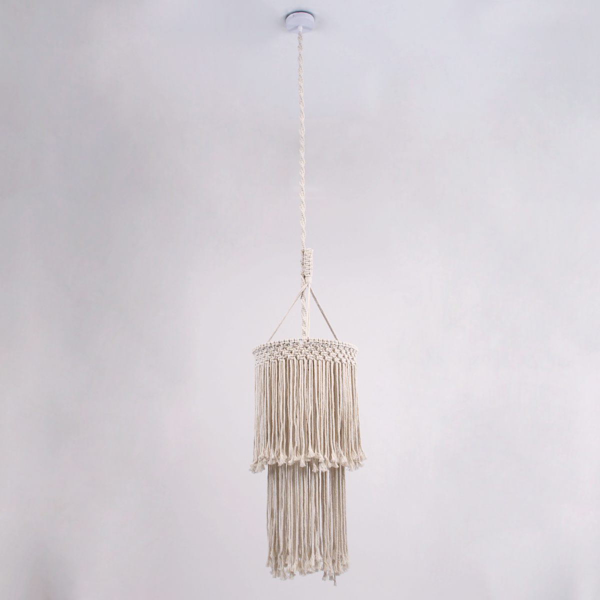 GLOBOSTAR® ZAMBIA 36208 Boho Κρεμαστό Φωτιστικό Οροφής με Ντουί 1 x E27 AC 220-240V IP20 - Μπεζ - Μ30 x Π30 x Υ60cm - Image 4