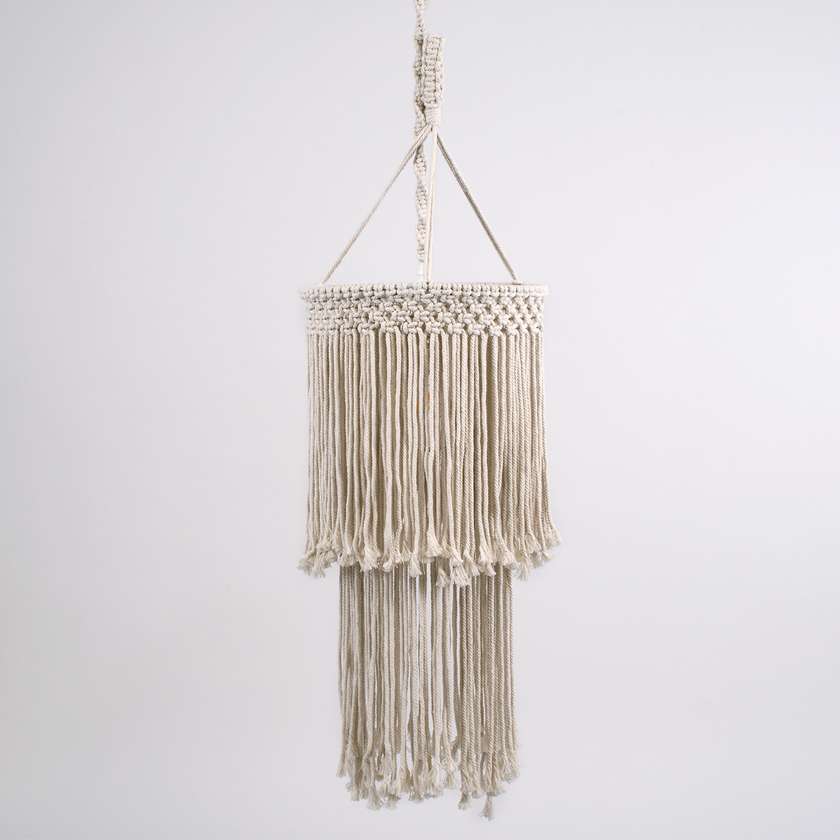 GLOBOSTAR® ZAMBIA 36208 Boho Κρεμαστό Φωτιστικό Οροφής με Ντουί 1 x E27 AC 220-240V IP20 - Μπεζ - Μ30 x Π30 x Υ60cm - Image 5