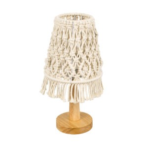 GLOBOSTAR® RWANDA 36210 Boho Επιτραπέζιο Φωτιστικό Πορτατίφ με Ντουί 1 x E27 AC 220-240V IP20 - Μπεζ & Καφέ - Μ15 x Π15 x Υ30cm