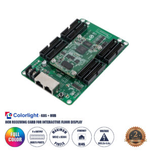 GLOBOSTAR® K8S+HUB 41023 Colorlight K8S+HUB-DL-S65 Διαδραστική Receiving Card για Οθόνες LED Video Wall 8 x HUB75E με Loading Capacity σε Pixel 512 x 384px - Gigabit Network Ethernet Input & Output Ports - DC 5V IP20 - Μ14.5 x Π9 x Υ1.5cm - 2 Χρόνια Εγγύηση