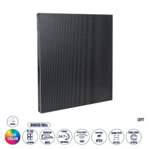 GLOBOSTAR® CRYSTALPIX 41040 Module για Οθόνες Video Wall 25x25cm 128x128px P1.95 GOB LED 40W 3840Hz 16384 Dots ≥800cd/㎡ Nits DC 5V Εσωτερικού Χώρου IP31 Full Color S1/32 14Bits - Kinglight SMD1515 - Αριστερό - Μ25 x Π1.2 x Υ25cm - 2 Χρόνια Εγγύηση