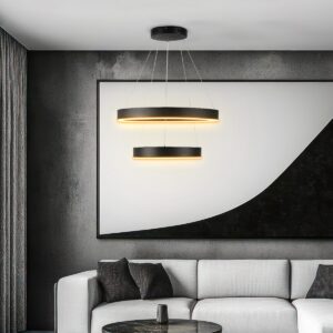 kelvo® VENOM KLV-101-0196 Κρεμαστό Φωτιστικό Οροφής LED 75W 7500lm 120° AC 220-240V IP20 Ρυθμιζόμενο Λευκό CCT με Χειριστήριο από 2700K έως 6000K Dimmable - Lumileds SMD Chip - Μαύρο Ματ - Μ60 x Π60 x Υ40cm - 3 Χρόνια Εγγύηση