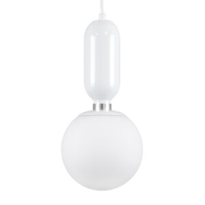 GLOBOSTAR® MAVERICK 00944 Μοντέρνο Κρεμαστό Φωτιστικό Οροφής με Ντουί 1 x E27 AC 220-240V IP20 - Λευκό - Μ15 x Π15 x Υ33cm