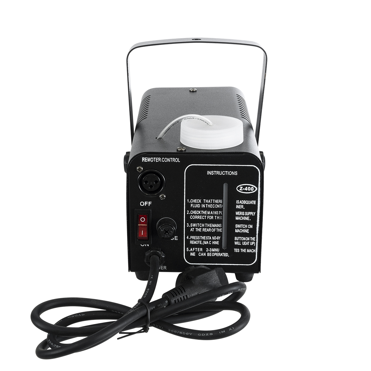 GloboStar® 51143 Επαγγελματική Μηχανή Fog Machine - Εφέ Καπνού 400W AC 220V-240V 1L On/Off & Ασύρματο Χειριστήριο - Μαύρο - L24 x W10.5 x H13cm - Image 5
