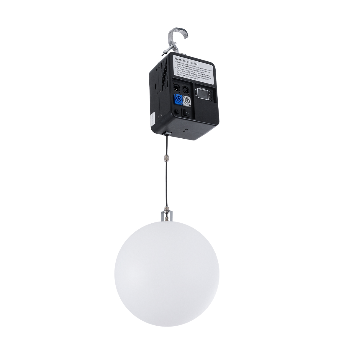 GloboStar® 51202 LIFT BALL Επαγγελματικό Φωτιστικό Ειδικών Εφέ Φ30cm KINETIC BALL Light CREE LED 4in1 15W - 15 x 1W LED SMD Chips RGBW - Μέγιστο Μήκος Ανύψωσης 3.5 Μέτρα - AC 220V-240V DMX512 Display on Body - Μαύρο - Μ17 x Π13 x Υ26cm - 2 Χρόνια Εγγύση - Image 3