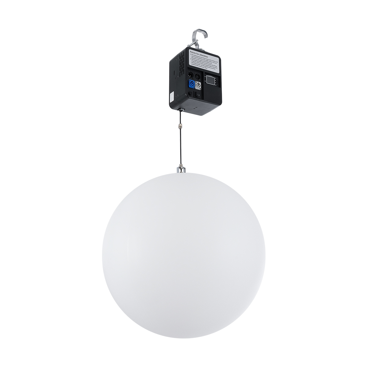 GloboStar® 51203 LIFT BALL Επαγγελματικό Φωτιστικό Ειδικών Εφέ Φ60cm KINETIC BALL Light CREE LED 4in1 15W - 15 x 1W LED SMD Chips RGBW - Μέγιστο Μήκος Ανύψωσης 3.5 Μέτρα - AC 220V-240V DMX512 Display on Body - Μαύρο - Μ17 x Π13 x Υ26cm - 2 Χρόνια Εγγύση - Image 3