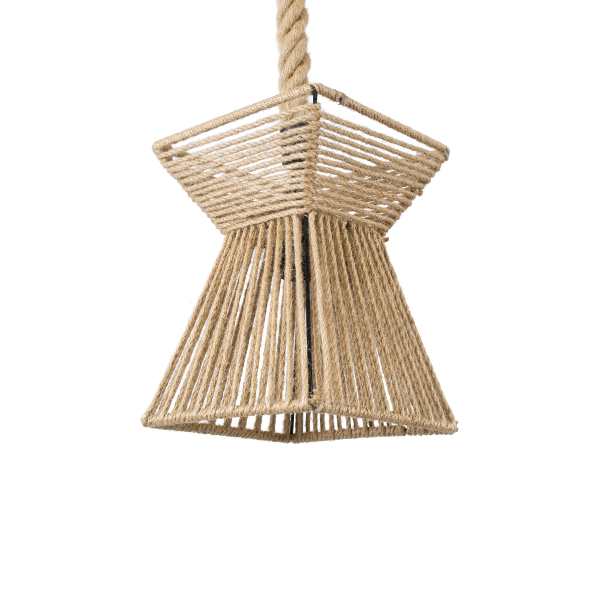 GLOBOSTAR® ROUGE 01611 Boho Κρεμαστό Φωτιστικό Οροφής με Ντουί 1 x E27 AC 220-240V IP20 - Μπεζ - Μ21 x Π21 x Y27cm - Image 2