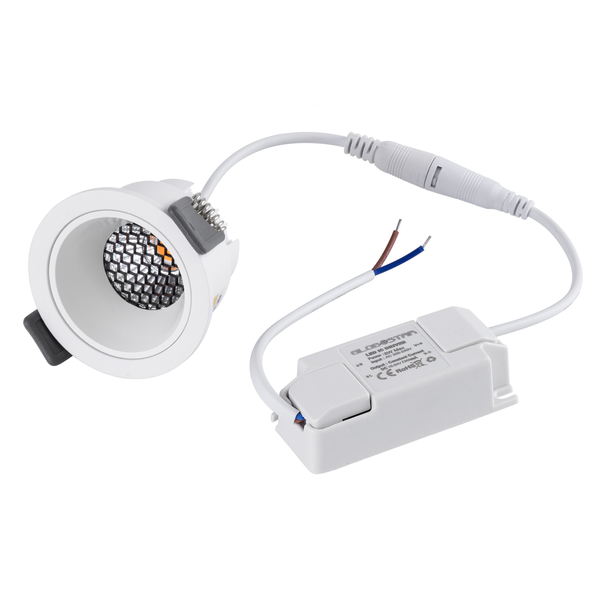 GLOBOSTAR® PLUTO-S 60249 Χωνευτό Downlight Σποτ με Honeycomb Anti Glare Reflector LED 7W 875lm 38° AC 220-240V IP20 Θερμό Λευκό 2700K - Bridgelux COB Chip & TÜV SÜD Driver - Λευκό Ματ - Μ6.4 x Π6.4 x Υ4.9cm / Q5.5cm - 5 Χρόνια Εγγύηση - Image 7