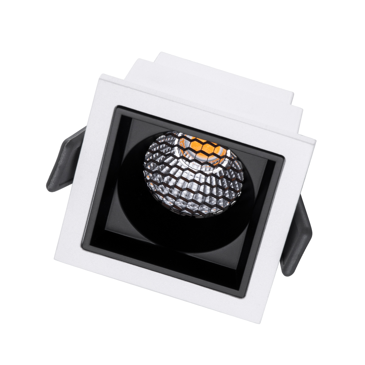 GLOBOSTAR® PLUTO-S 60265 Χωνευτό Downlight Σποτ με Honeycomb Anti Glare Reflector LED 7W 875lm 38° AC 220-240V IP20 Θερμό Λευκό 2700K - Bridgelux COB Chip & TÜV SÜD Driver - Λευκό & Μαύρο Ματ - Μ6.4 x Π6.4 x Υ4.9cm / Q5.5 x 5.5cm - 5 Χρόνια Εγγύηση - Image 3