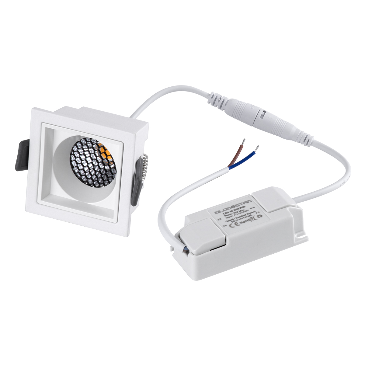 GLOBOSTAR® PLUTO-S 60267 Χωνευτό Downlight Σποτ με Honeycomb Anti Glare Reflector LED 7W 875lm 38° AC 220-240V IP20 Θερμό Λευκό 2700K - Bridgelux COB Chip & TÜV SÜD Driver - Λευκό Ματ - Μ6.4 x Π6.4 x Υ4.9cm / Q5.5 x 5.5cm - 5 Χρόνια Εγγύηση - Image 7