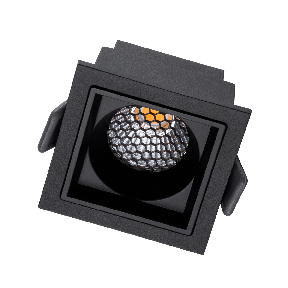 GLOBOSTAR® PLUTO-S 60269 Χωνευτό Downlight Σποτ με Honeycomb Anti Glare Reflector LED 7W 875lm 38° AC 220-240V IP20 Θερμό Λευκό 2700K - Bridgelux COB Chip & TÜV SÜD Driver - Μαύρο Ματ - Μ6.4 x Π6.4 x Υ4.9cm / Q5.5 x 5.5cm - 5 Χρόνια Εγγύηση - Image 3