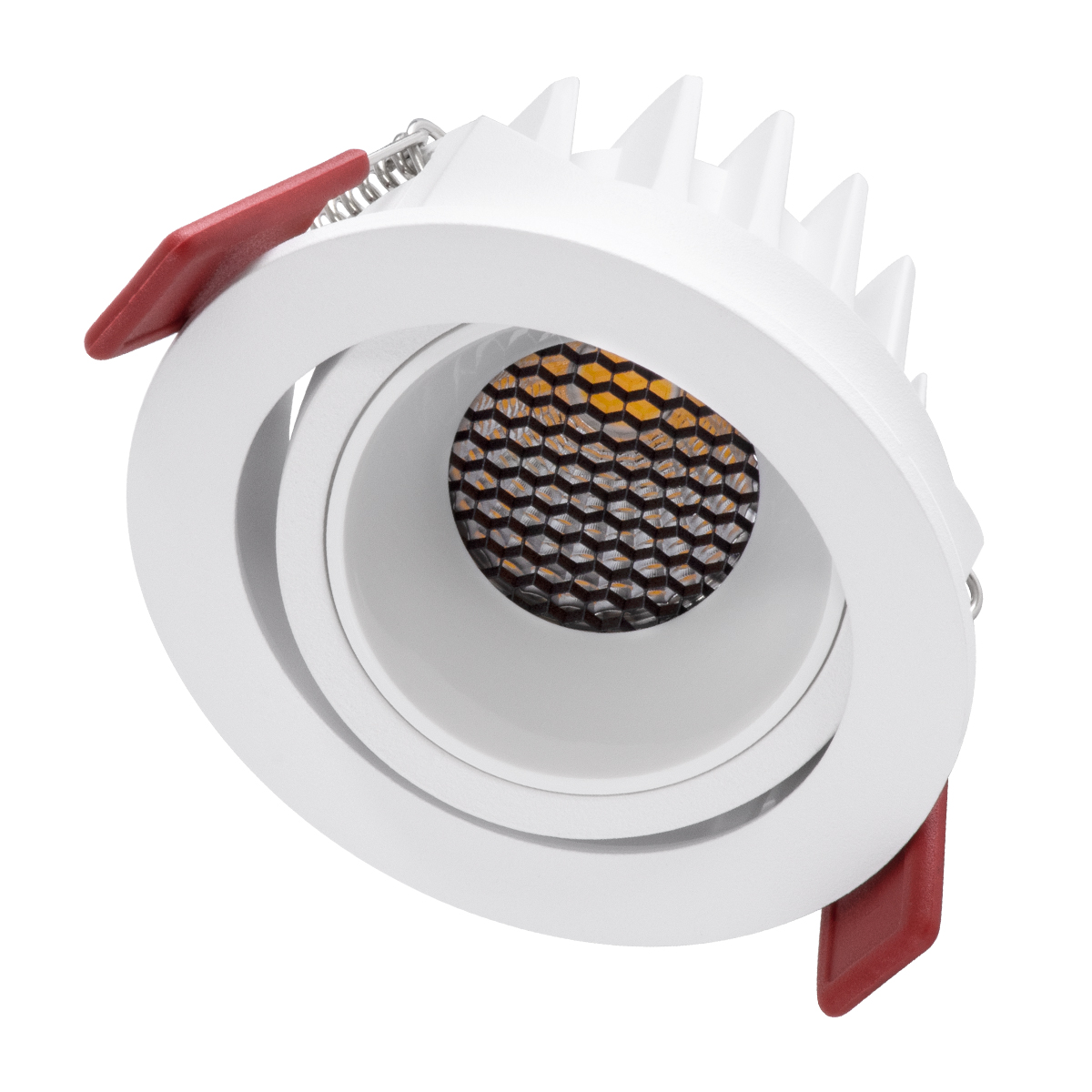 GLOBOSTAR® LEO-R 60284 Χωνευτό Κινούμενο Downlight Σποτ με Honeycomb Anti Glare Reflector LED 10W 1300lm 38° AC 220-240V IP20 Φυσικό Λευκό 4500K - Bridgelux COB Chip & TÜV SÜD Driver - Λευκό Ματ - Μ8.5 x Π8.5 x Υ6.6cm / Q7.5cm - 5 Χρόνια Εγγύηση - Image 3