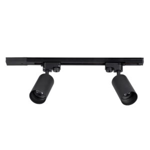 GLOBOSTAR® LEO 60354 Μοντέρνο Φωτιστικό Οροφής με Ντουί 2 x GU10 AC 220-240V IP20 - Μαύρο - Μ50.5 x Π6 x Υ20cm