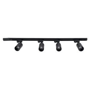 GLOBOSTAR® LEO 60356 Μοντέρνο Φωτιστικό Οροφής με Ντουί 4 x GU10 AC 220-240V IP20 - Μαύρο - Μ100 x Π6 x Υ20cm