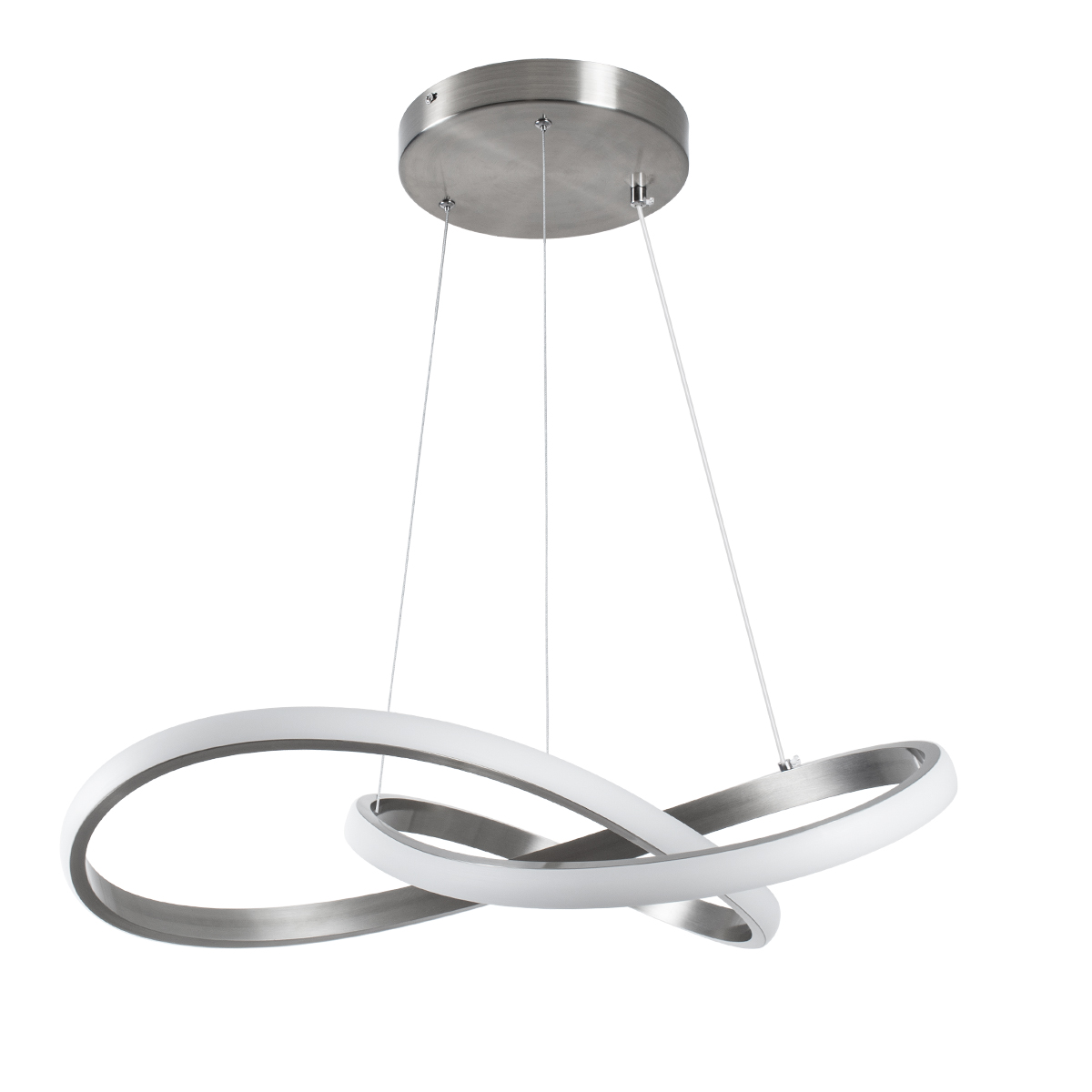 GLOBOSTAR® DEXTER 60498 Μοντέρνο Κρεμαστό Φωτιστικό Οροφής LED 72W 8064lm 300° AC 220-240V IP20 Ρυθμιζόμενο Λευκό CCT με Χειριστήριο από 2700K έως 6000K Dimmable - Lumileds SMD Chip - Νίκελ Βούρτσας - Μ56 x Π56 x Υ14cm - 3 Χρόνια Εγγύηση - Image 3