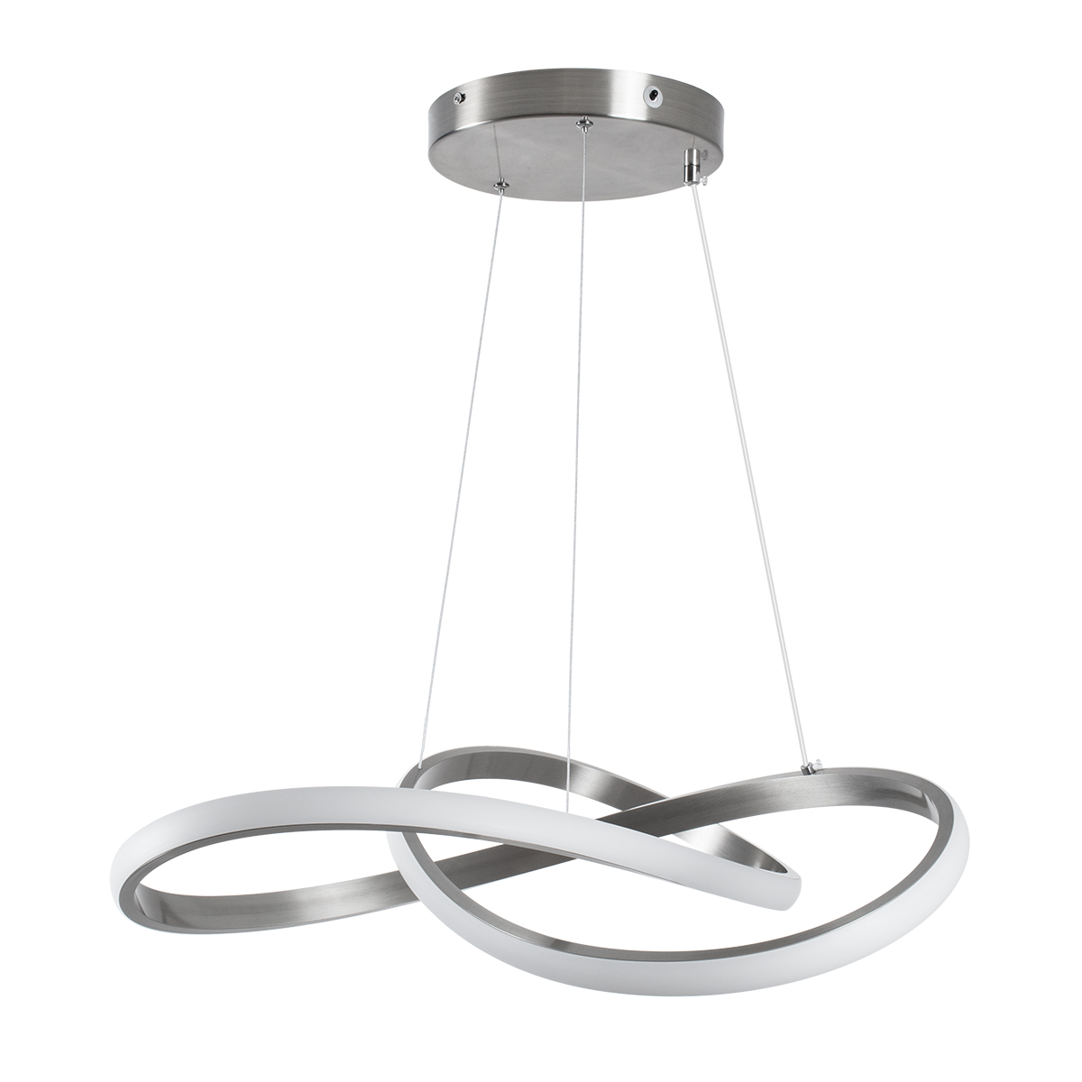 GLOBOSTAR® DEXTER 60498 Μοντέρνο Κρεμαστό Φωτιστικό Οροφής LED 72W 8064lm 300° AC 220-240V IP20 Ρυθμιζόμενο Λευκό CCT με Χειριστήριο από 2700K έως 6000K Dimmable - Lumileds SMD Chip - Νίκελ Βούρτσας - Μ56 x Π56 x Υ14cm - 3 Χρόνια Εγγύηση - Image 5