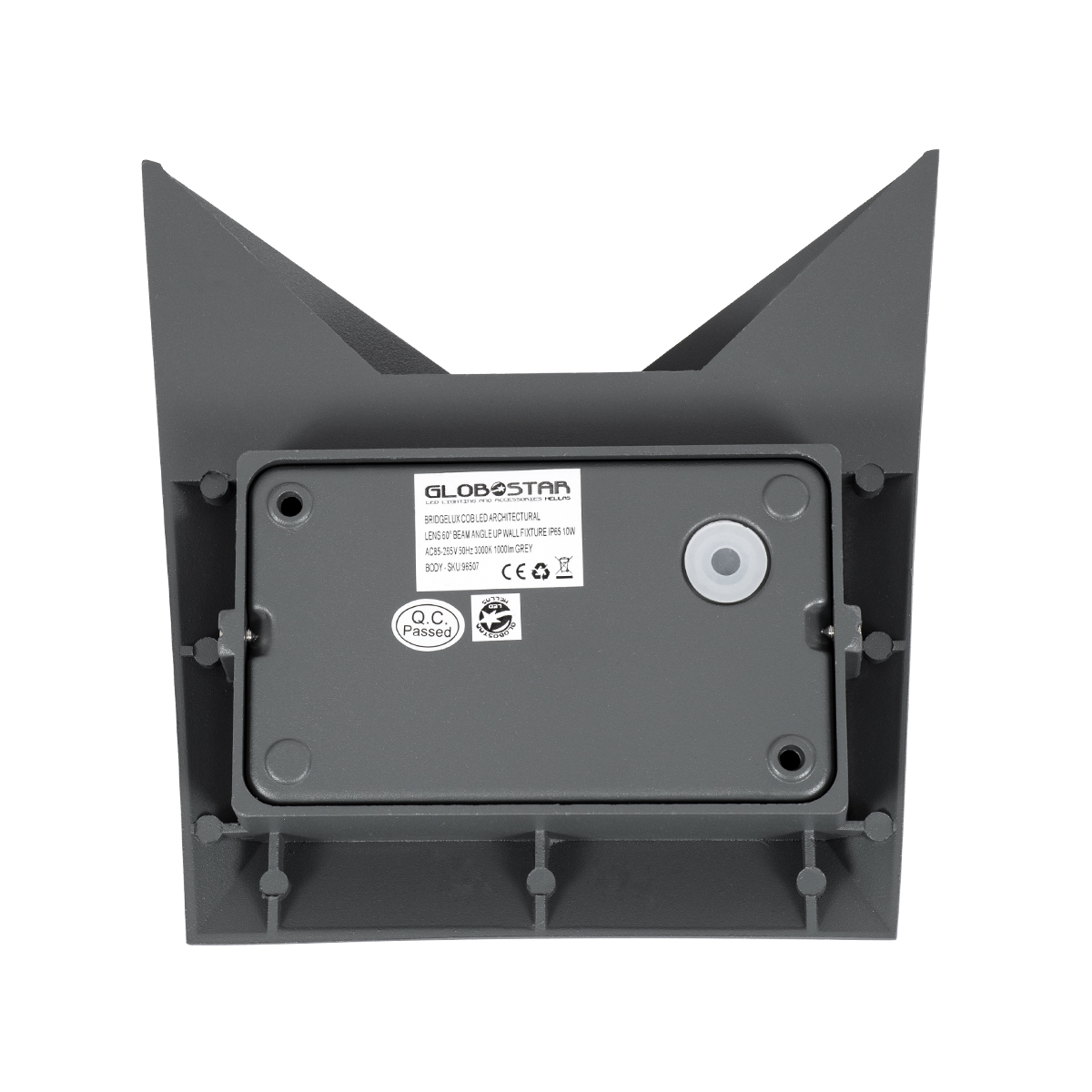GLOBOSTAR® STEALTH 60522 Μοντέρνο Φωτιστικό Τοίχου - Απλίκα LED 10W 1100lm 60° AC 220-240V Αδιάβροχο IP65 Φυσικό Λευκό 4500K - Bridgelux COB Chip & TÜV SÜD Driver - Γκρι Ανθρακί Ματ - Μ17 x Π7.5 x Υ17cm - 5 Χρόνια Εγγύηση - Image 5