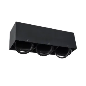 GLOBOSTAR® MAGMA 60628 Μοντέρνο Φωτιστικό Οροφής με Ντουί 3 x GU10 AC 220-240V IP20 - Μαύρο - Μ45 x Π15 x Υ13cm