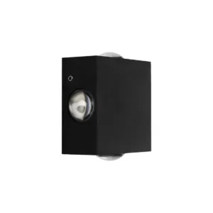 GLOBOSTAR® HIKARI 60686 Μοντέρνο Φωτιστικό Τοίχου - Απλίκα LED 8W 800lm 30° AC 220-240V Αδιάβροχο IP65 Θερμό Λευκό 2700K - CREE XPE Chip & TÜV SÜD Driver - Μαύρο Ματ - Μ9 x Π4 x Υ9cm - 5 Χρόνια Εγγύηση