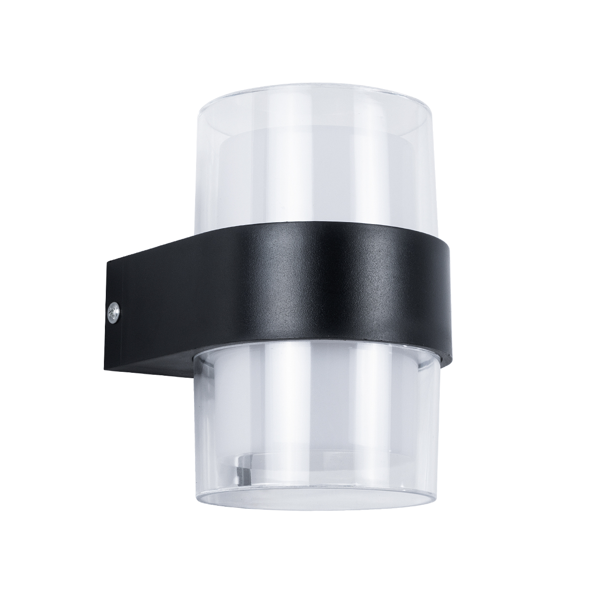 GLOBOSTAR® EMPIRE 60777 Μοντέρνο Φωτιστικό Τοίχου - Απλίκα LED 10W 1050lm 120° AC 220-240V Αδιάβροχο IP65 Θερμό Λευκό 2700K - Bridgelux SMD Chip & TÜV SÜD Driver - Διάφανο & Μαύρο Ματ - M10 x Π11 x Υ13.5cm - 3 Χρόνια Εγγύηση - Image 2