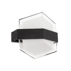 GLOBOSTAR® EMPIRE 60780 Μοντέρνο Φωτιστικό Τοίχου - Απλίκα LED 12W 1260lm 120° AC 220-240V Αδιάβροχο IP65 Φυσικό Λευκό 4500K - Bridgelux SMD Chip & TÜV SÜD Driver - Μαύρο Ματ - Μ18.5 x Π10 x Υ17.5cm - 3 Χρόνια Εγγύηση