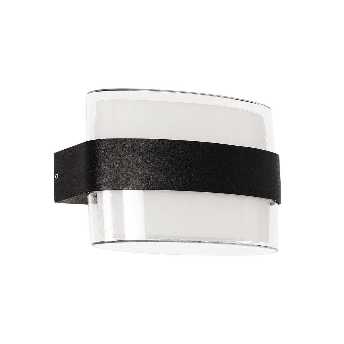 GLOBOSTAR® EMPIRE 60782 Μοντέρνο Φωτιστικό Τοίχου - Απλίκα LED 12W 1260lm 120° AC 220-240V Αδιάβροχο IP65 Φυσικό Λευκό 4500K - Bridgelux SMD Chip & TÜV SÜD Driver - Μαύρο Ματ - Μ18.5 x Π9 x Υ12cm - 3 Χρόνια Εγγύηση