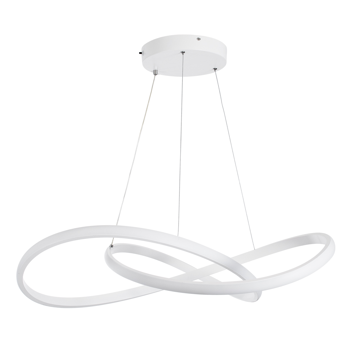 GLOBOSTAR® DEXTER 60914 Μοντέρνο Κρεμαστό Φωτιστικό Οροφής LED 90W 10080lm 300° AC 220-240V IP20 Ρυθμιζόμενο Λευκό CCT με Χειριστήριο από 2700K έως 6000K Dimmable - Lumileds SMD Chip - Λευκό Ματ - Μ73 x Π73 x Υ16cm - 3 Χρόνια Εγγύηση - Image 3