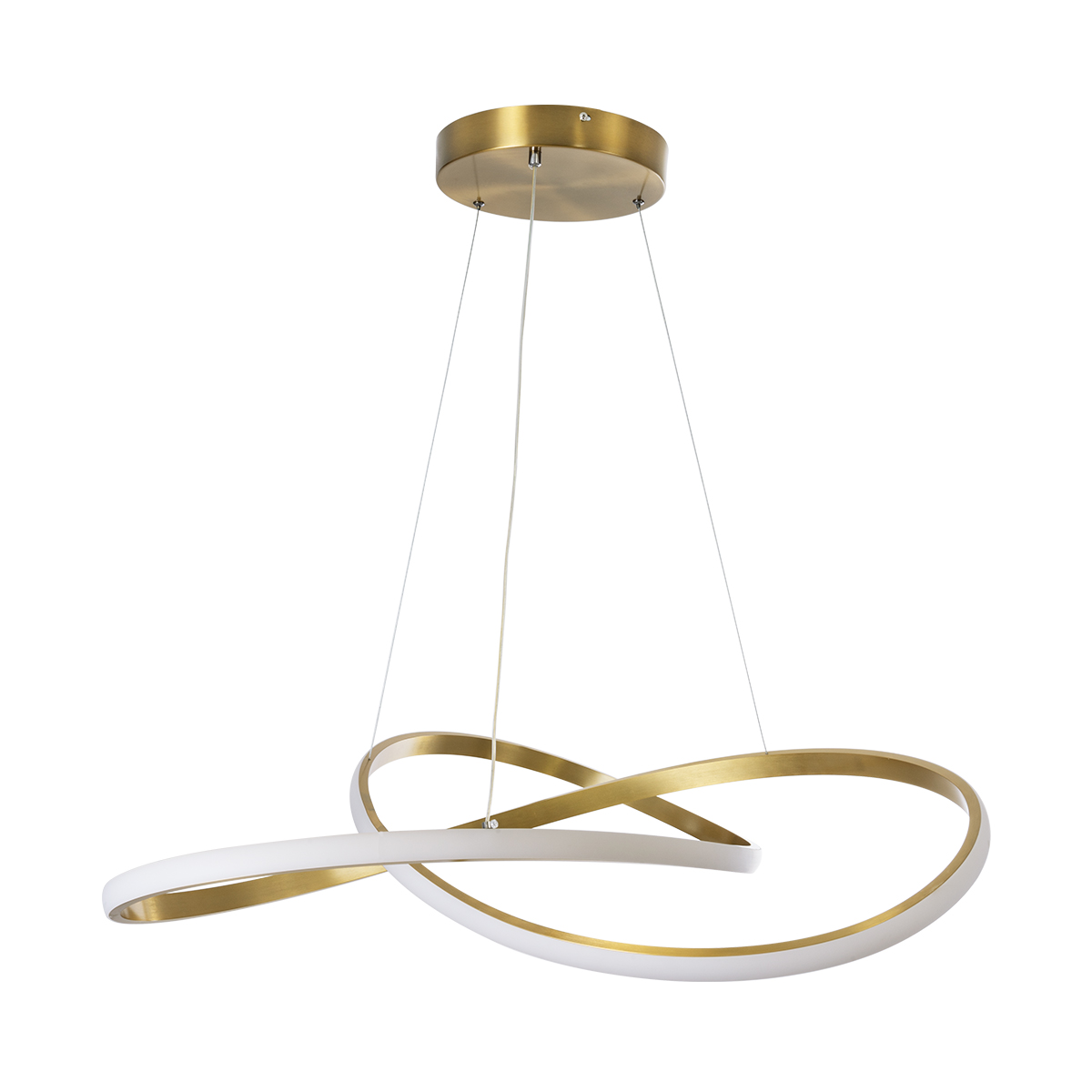 GLOBOSTAR® DEXTER 60916 Μοντέρνο Κρεμαστό Φωτιστικό Οροφής LED 90W 10080lm 300° AC 220-240V IP20 Ρυθμιζόμενο Λευκό CCT με Χειριστήριο από 2700K έως 6000K Dimmable - Lumileds SMD Chip - Σατινέ Χρυσό Βούρτσας - Μ73 x Π73 x Υ16cm - 3 Χρόνια Εγγύηση - Image 5