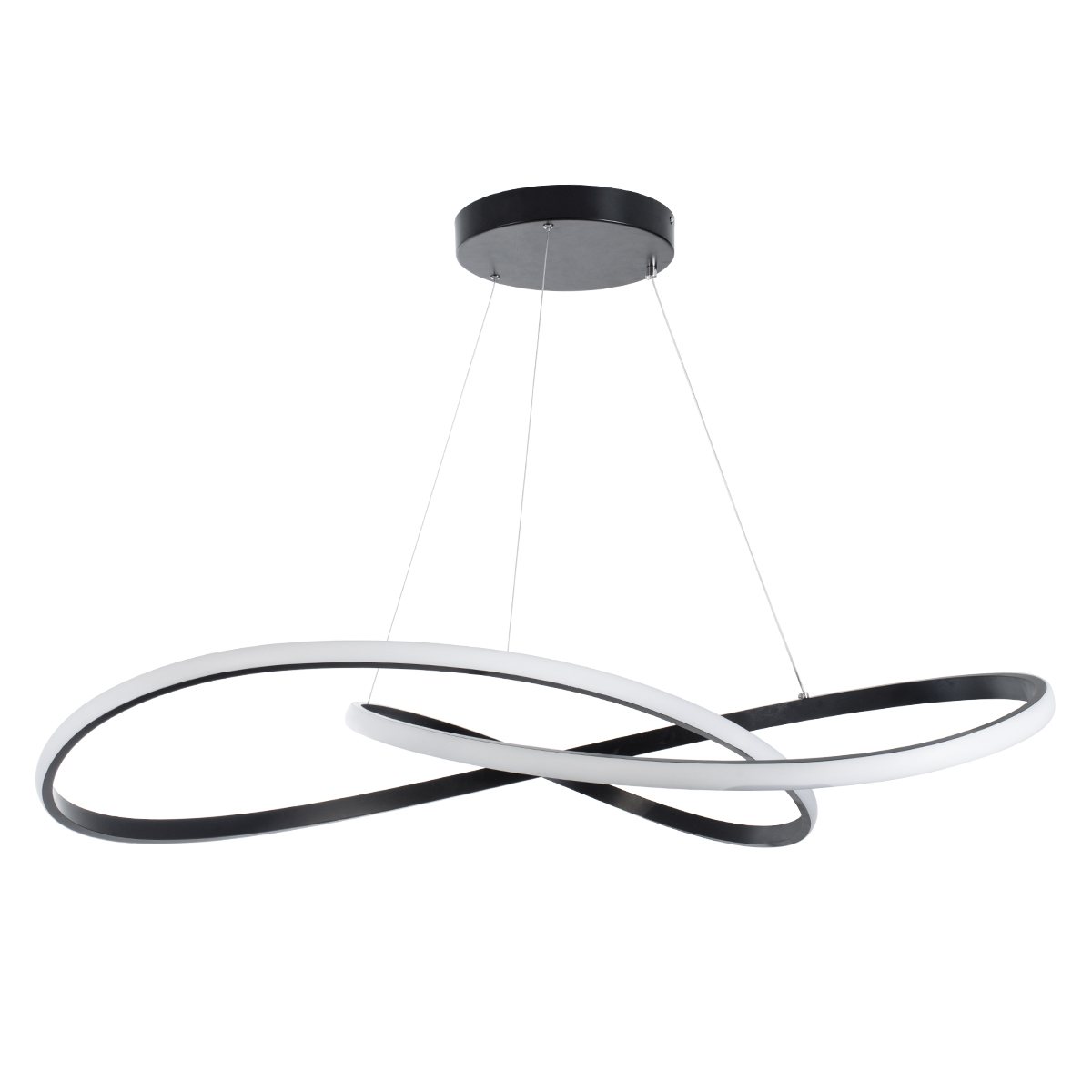 GLOBOSTAR® DEXTER 60917 Μοντέρνο Κρεμαστό Φωτιστικό Οροφής LED 120W 13440lm 300° AC 220-240V IP20 Ρυθμιζόμενο Λευκό CCT με Χειριστήριο από 2700K έως 6000K Dimmable - Lumileds SMD Chip - Μαύρο Ματ - Μ103 x Π103 x Υ22cm - 3 Χρόνια Εγγύηση - Image 3