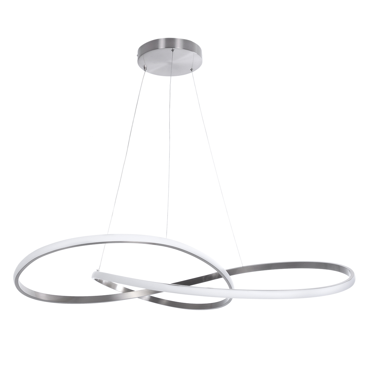 GLOBOSTAR® DEXTER 60919 Μοντέρνο Κρεμαστό Φωτιστικό Οροφής LED 120W 13440lm 300° AC 220-240V IP20 Ρυθμιζόμενο Λευκό CCT με Χειριστήριο από 2700K έως 6000K Dimmable - Lumileds SMD Chip - Νίκελ Βούρτσας - Μ103 x Π103 x Υ30cm - 3 Χρόνια Εγγύηση - Image 2