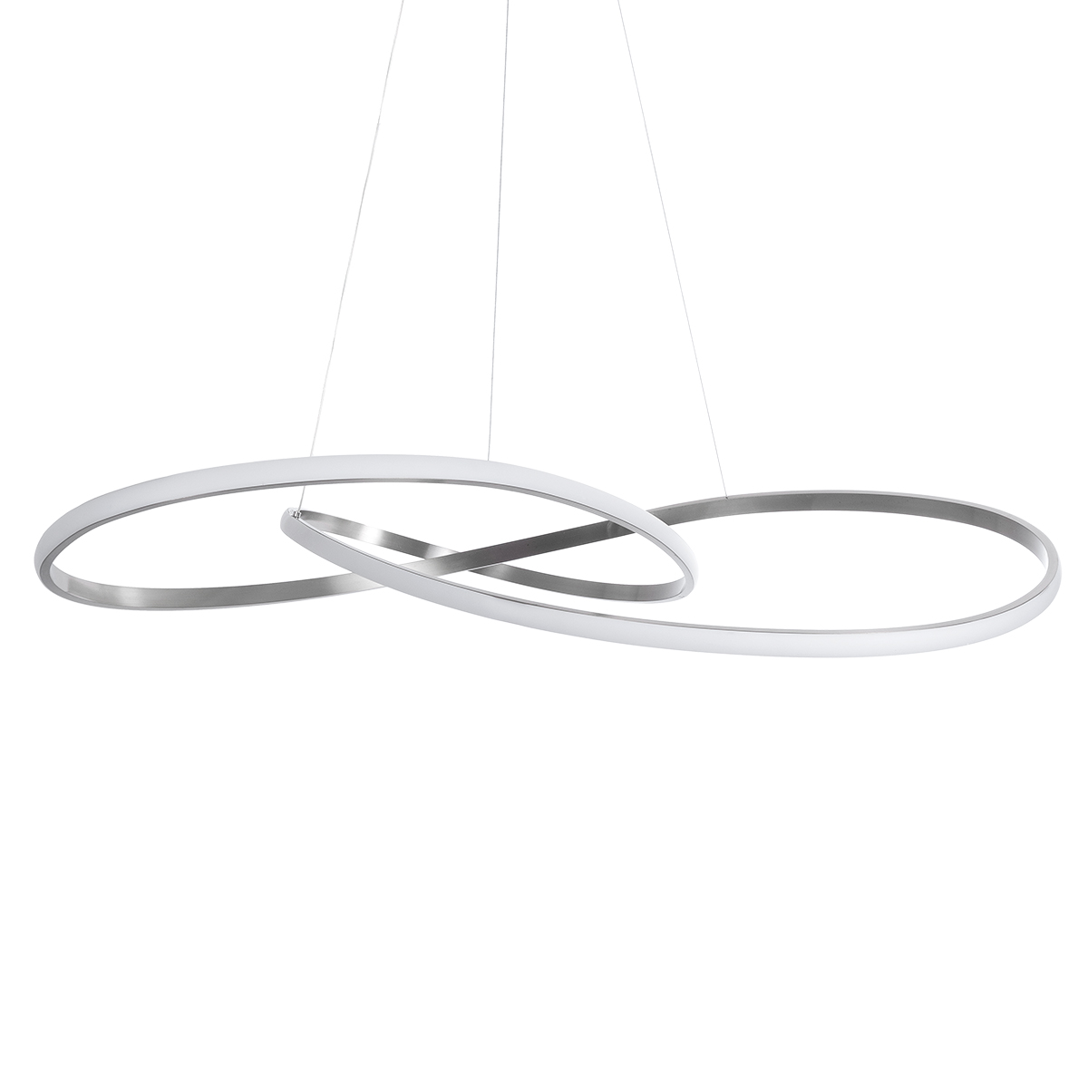 GLOBOSTAR® DEXTER 60919 Μοντέρνο Κρεμαστό Φωτιστικό Οροφής LED 120W 13440lm 300° AC 220-240V IP20 Ρυθμιζόμενο Λευκό CCT με Χειριστήριο από 2700K έως 6000K Dimmable - Lumileds SMD Chip - Νίκελ Βούρτσας - Μ103 x Π103 x Υ30cm - 3 Χρόνια Εγγύηση - Image 3