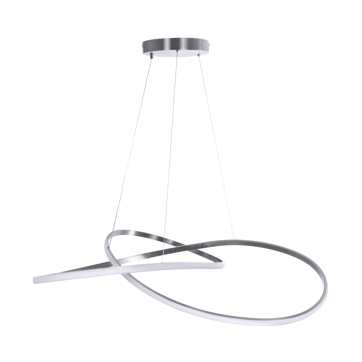 GLOBOSTAR® DEXTER 60919 Μοντέρνο Κρεμαστό Φωτιστικό Οροφής LED 120W 13440lm 300° AC 220-240V IP20 Ρυθμιζόμενο Λευκό CCT με Χειριστήριο από 2700K έως 6000K Dimmable - Lumileds SMD Chip - Νίκελ Βούρτσας - Μ103 x Π103 x Υ30cm - 3 Χρόνια Εγγύηση - Image 4