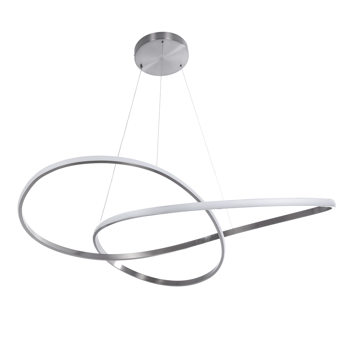 GLOBOSTAR® DEXTER 60919 Μοντέρνο Κρεμαστό Φωτιστικό Οροφής LED 120W 13440lm 300° AC 220-240V IP20 Ρυθμιζόμενο Λευκό CCT με Χειριστήριο από 2700K έως 6000K Dimmable - Lumileds SMD Chip - Νίκελ Βούρτσας - Μ103 x Π103 x Υ30cm - 3 Χρόνια Εγγύηση - Image 5