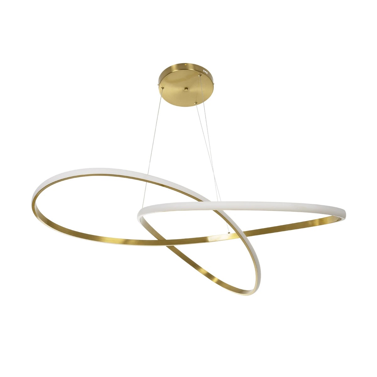 GLOBOSTAR® DEXTER 60920 Μοντέρνο Κρεμαστό Φωτιστικό Οροφής LED 120W 13440lm 300° AC 220-240V IP20 Ρυθμιζόμενο Λευκό CCT με Χειριστήριο από 2700K έως 6000K Dimmable - Lumileds SMD Chip - Χρυσό Βούρτσας - Μ103 x Π103 x Υ30cm - 3 Χρόνια Εγγύηση - Image 5