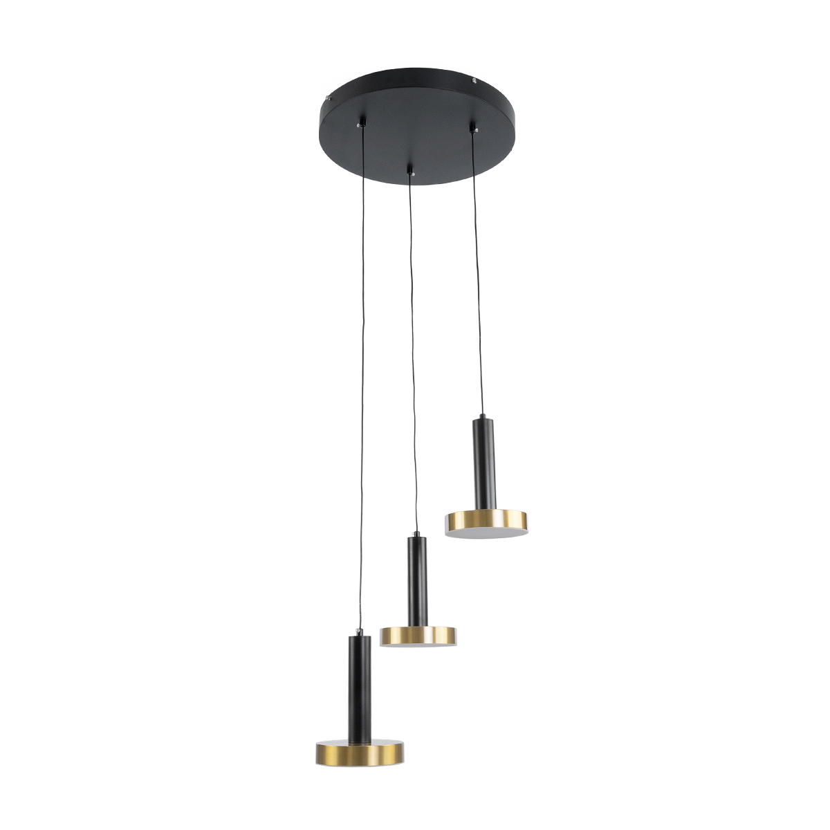 GLOBOSTAR® ZANE 60934 Μοντέρνο Κρεμαστό Φωτιστικό Οροφής LED 54W 6048lm 120° AC 220-240V IP20 Ρυθμιζόμενο Λευκό CCT με Χειριστήριο από 2700K έως 6000K Dimmable - Lumileds SMD Chip - Μαύρο Ματ & Χρυσό - Μ40 x Π40 x Υ20cm - 3 Χρόνια Εγγύηση - Image 2