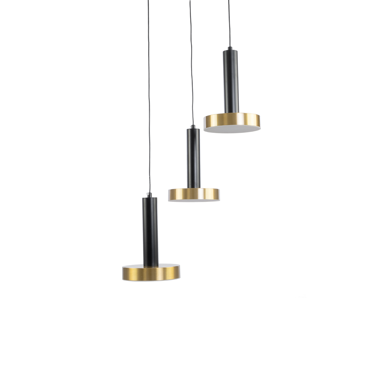 GLOBOSTAR® ZANE 60934 Μοντέρνο Κρεμαστό Φωτιστικό Οροφής LED 54W 6048lm 120° AC 220-240V IP20 Ρυθμιζόμενο Λευκό CCT με Χειριστήριο από 2700K έως 6000K Dimmable - Lumileds SMD Chip - Μαύρο Ματ & Χρυσό - Μ40 x Π40 x Υ20cm - 3 Χρόνια Εγγύηση - Image 3