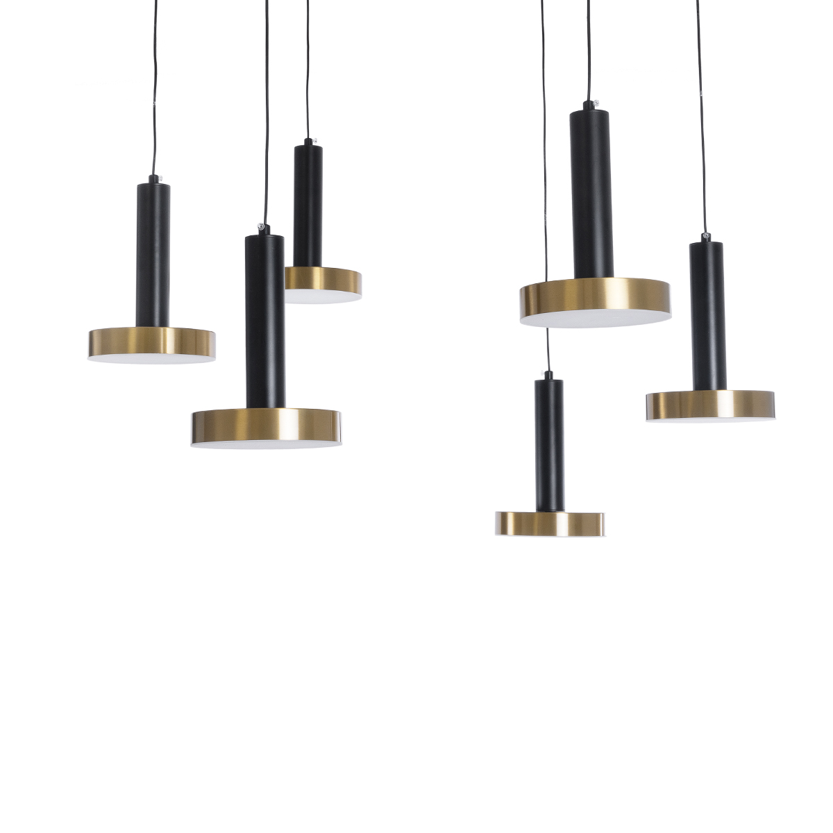GLOBOSTAR® ZANE 60935 Μοντέρνο Κρεμαστό Φωτιστικό Οροφής LED 100W 11200lm 120° AC 220-240V IP20 Ρυθμιζόμενο Λευκό CCT με Χειριστήριο από 2700K έως 6000K Dimmable - Lumileds SMD Chip - Μαύρο Ματ & Χρυσό - Μ80 x Π80 x Υ20cm - 3 Χρόνια Εγγύηση - Image 3