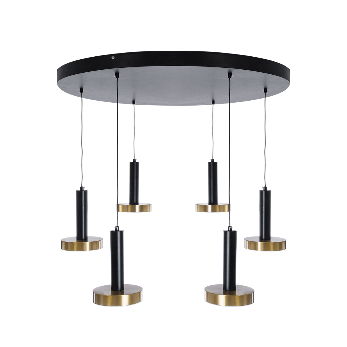 GLOBOSTAR® ZANE 60935 Μοντέρνο Κρεμαστό Φωτιστικό Οροφής LED 100W 11200lm 120° AC 220-240V IP20 Ρυθμιζόμενο Λευκό CCT με Χειριστήριο από 2700K έως 6000K Dimmable - Lumileds SMD Chip - Μαύρο Ματ & Χρυσό - Μ80 x Π80 x Υ20cm - 3 Χρόνια Εγγύηση - Image 4