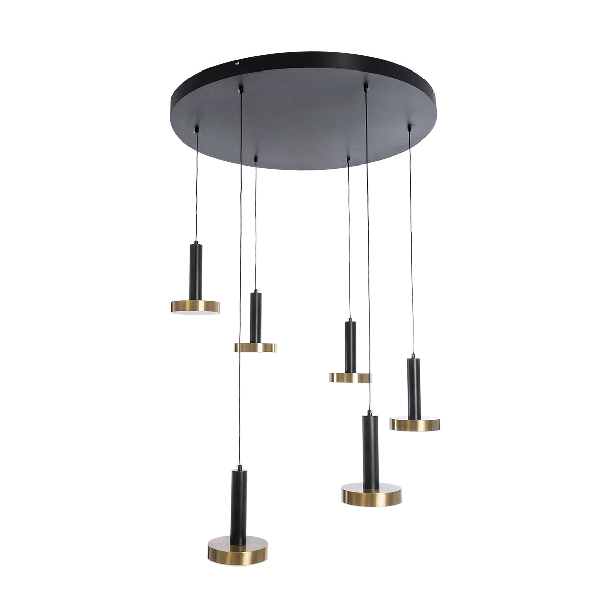 GLOBOSTAR® ZANE 60935 Μοντέρνο Κρεμαστό Φωτιστικό Οροφής LED 100W 11200lm 120° AC 220-240V IP20 Ρυθμιζόμενο Λευκό CCT με Χειριστήριο από 2700K έως 6000K Dimmable - Lumileds SMD Chip - Μαύρο Ματ & Χρυσό - Μ80 x Π80 x Υ20cm - 3 Χρόνια Εγγύηση - Image 6