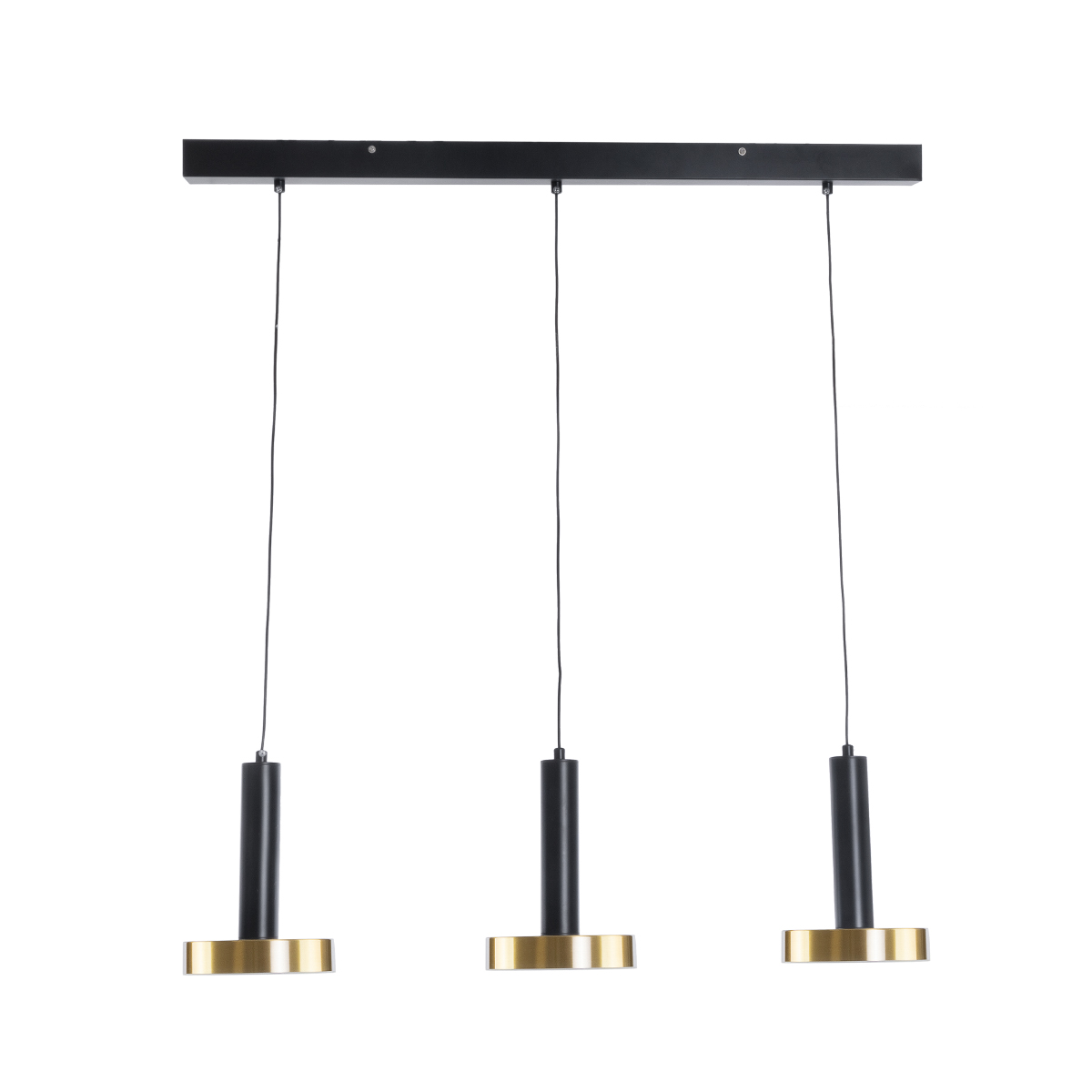 GLOBOSTAR® ZANE 60936 Μοντέρνο Κρεμαστό Φωτιστικό Οροφής LED 54W 6048lm 120° AC 220-240V IP20 Ρυθμιζόμενο Λευκό CCT με Χειριστήριο από 2700K έως 6000K Dimmable - Lumileds SMD Chip - Μαύρο Ματ & Χρυσό - Μ80 x Π15 x Υ20cm - 3 Χρόνια Εγγύηση - Image 4