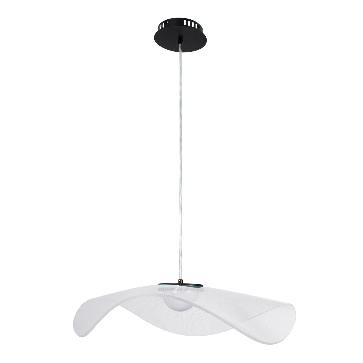 GLOBOSTAR® ACRYLICA 60975 Μοντέρνο Κρεμαστό Φωτιστικό Οροφής LED 20W 2240lm 360° AC 220-240V IP20 Ρυθμιζόμενο Λευκό CCT με On/Off 2700K/4500K/6000K - Lumileds SMD Chip - Διάφανο & Μαύρο Ματ - Μ60 x Π60 x Υ15cm - 3 Χρόνια Εγγύηση - Image 7