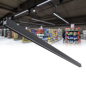 GLOBOSTAR® MARKET 61020 Μοντέρνο Γραμμικό Επεκτεινόμενο Φωτιστικό Οροφής LED 18W 2230lm 60° AC 220-240V IP20 Ψυχρό Λευκό 6000K - Lumileds SMD Chip - Μαύρο Ματ - Μ120 x Π2 x Υ4cm - 3 Χρόνια Εγγύηση