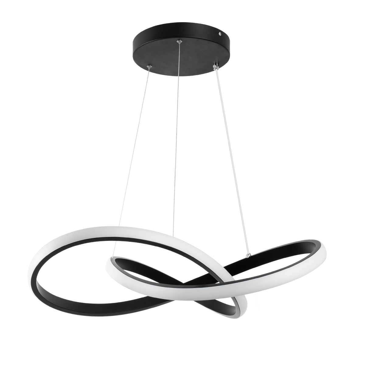 GLOBOSTAR® DEXTER 61049 Μοντέρνο Κρεμαστό Φωτιστικό Οροφής LED 72W 7200lm 300° AC 220-240V IP20 Ρυθμιζόμενο Λευκό CCT με Χειριστήριο από 2700K έως 6000K Dimmable - Lumileds SMD Chip - Μαύρο Ματ - Μ56 x Π56 x Υ14cm - 3 Χρόνια Εγγύηση - Image 2