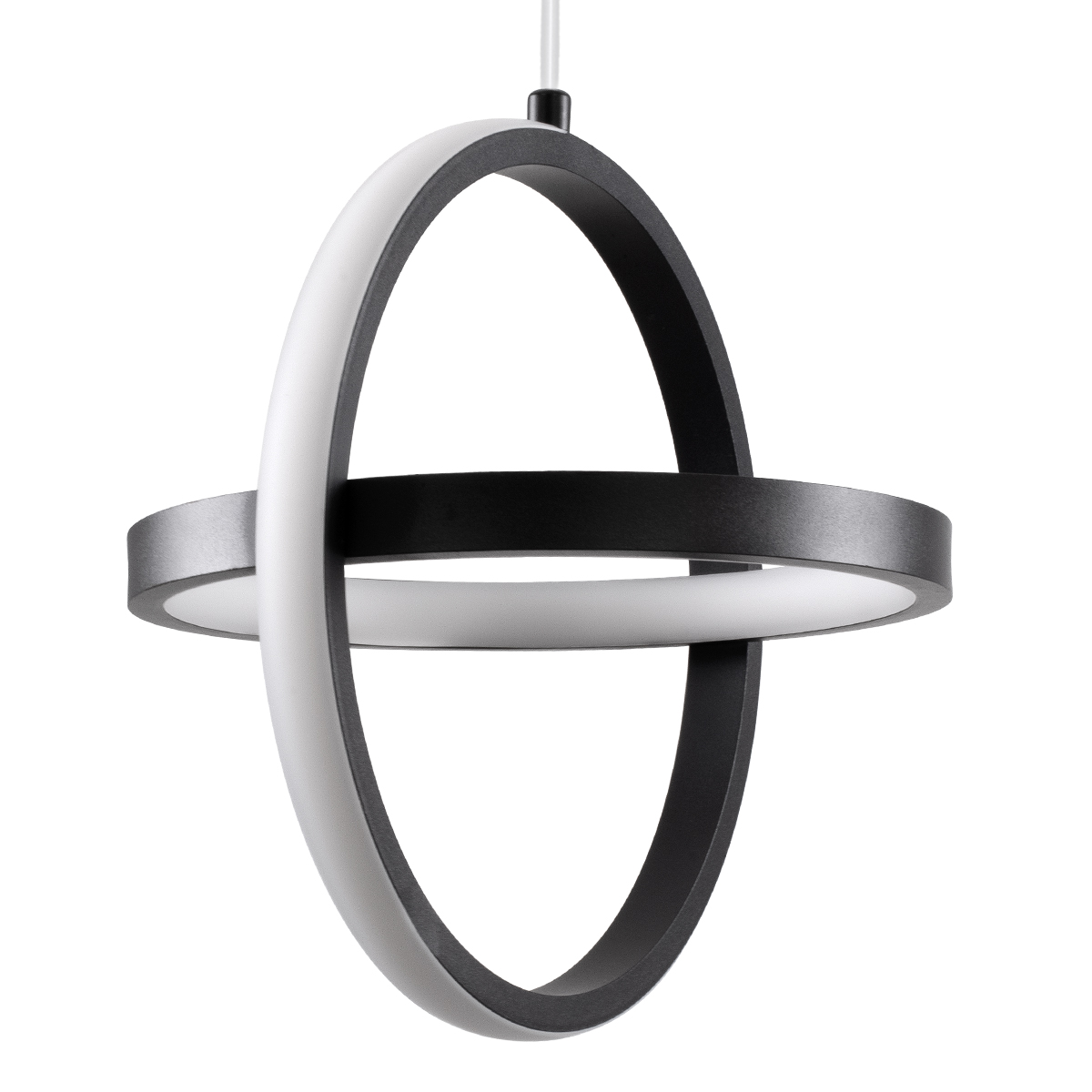 GLOBOSTAR® ALICE 61055 Μοντέρνο Κρεμαστό Φωτιστικό Οροφής LED 20W 2400lm 300° AC 220-240V IP20 Ρυθμιζόμενο Λευκό CCT με On/Off 2700K/4500K/6000K - Lumileds SMD Chip - Μαύρο Ματ - Μ25 x Π22 x Υ25cm - 3 Χρόνια Εγγύηση - Image 3