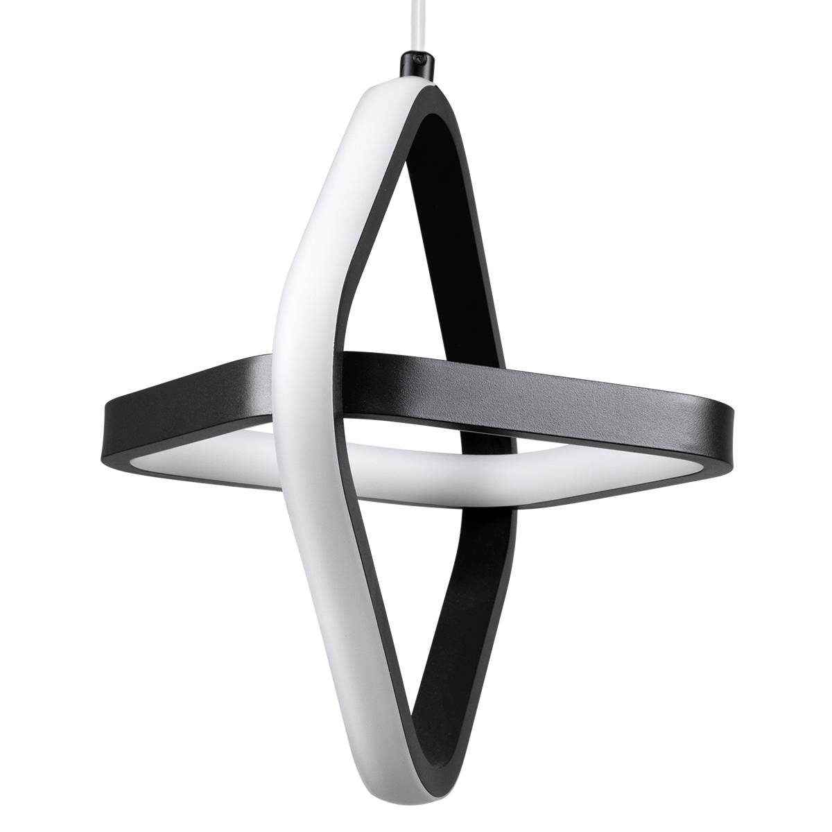 GLOBOSTAR® ROSE 61064 Μοντέρνο Κρεμαστό Φωτιστικό Οροφής LED 22W 2640lm 300° AC 220-240V IP20 Ρυθμιζόμενο Λευκό CCT με On/Off 2700K/4500K/6000K - Lumileds SMD Chip - Μαύρο Ματ - Μ24 x Π22 x Υ24cm - 3 Χρόνια Εγγύηση - Image 3