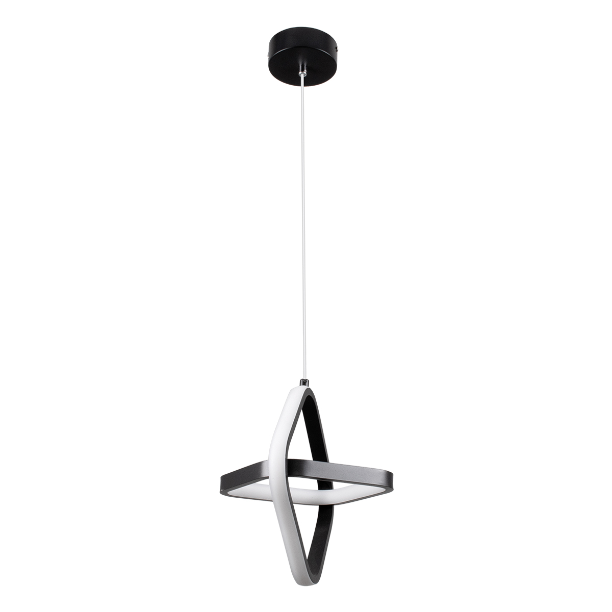 GLOBOSTAR® ROSE 61064 Μοντέρνο Κρεμαστό Φωτιστικό Οροφής LED 22W 2640lm 300° AC 220-240V IP20 Ρυθμιζόμενο Λευκό CCT με On/Off 2700K/4500K/6000K - Lumileds SMD Chip - Μαύρο Ματ - Μ24 x Π22 x Υ24cm - 3 Χρόνια Εγγύηση - Image 4